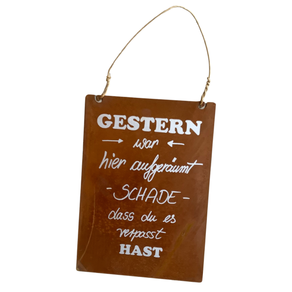 Rost Tafel "Gestern"