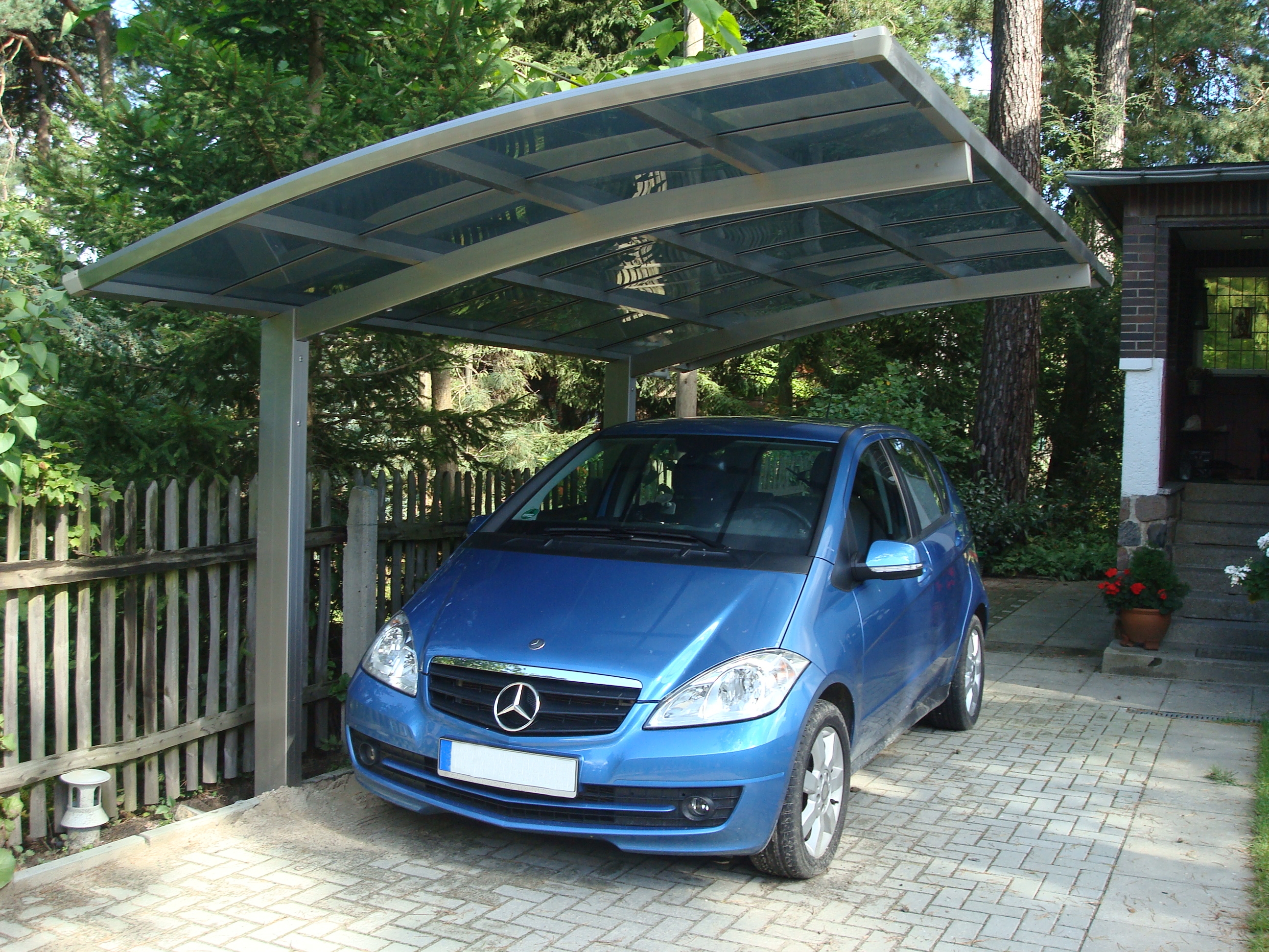 Design-Carport By 60 Ximax Typ B 495,4 H 270,4 x cm Porteforte Edekstahloptik