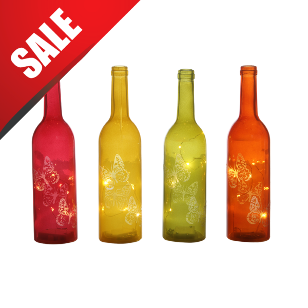 LED Deko Glasflasche Torno