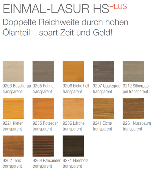 OSMO Einmal Lasur HS Plus 2,5 l Lärche 9236