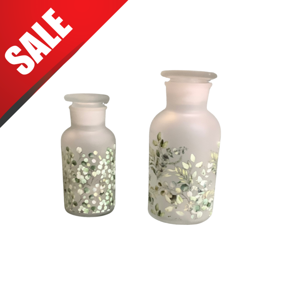 Flasche Eukana mit Korken, sort.