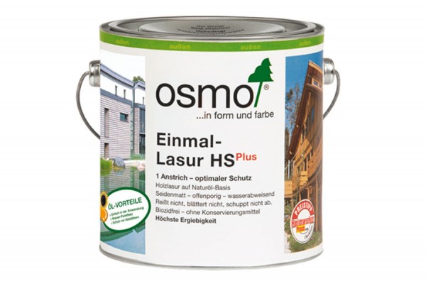 Osmo Einmal Lasur HS Plus | Diverse Dekore, 0,75 Liter